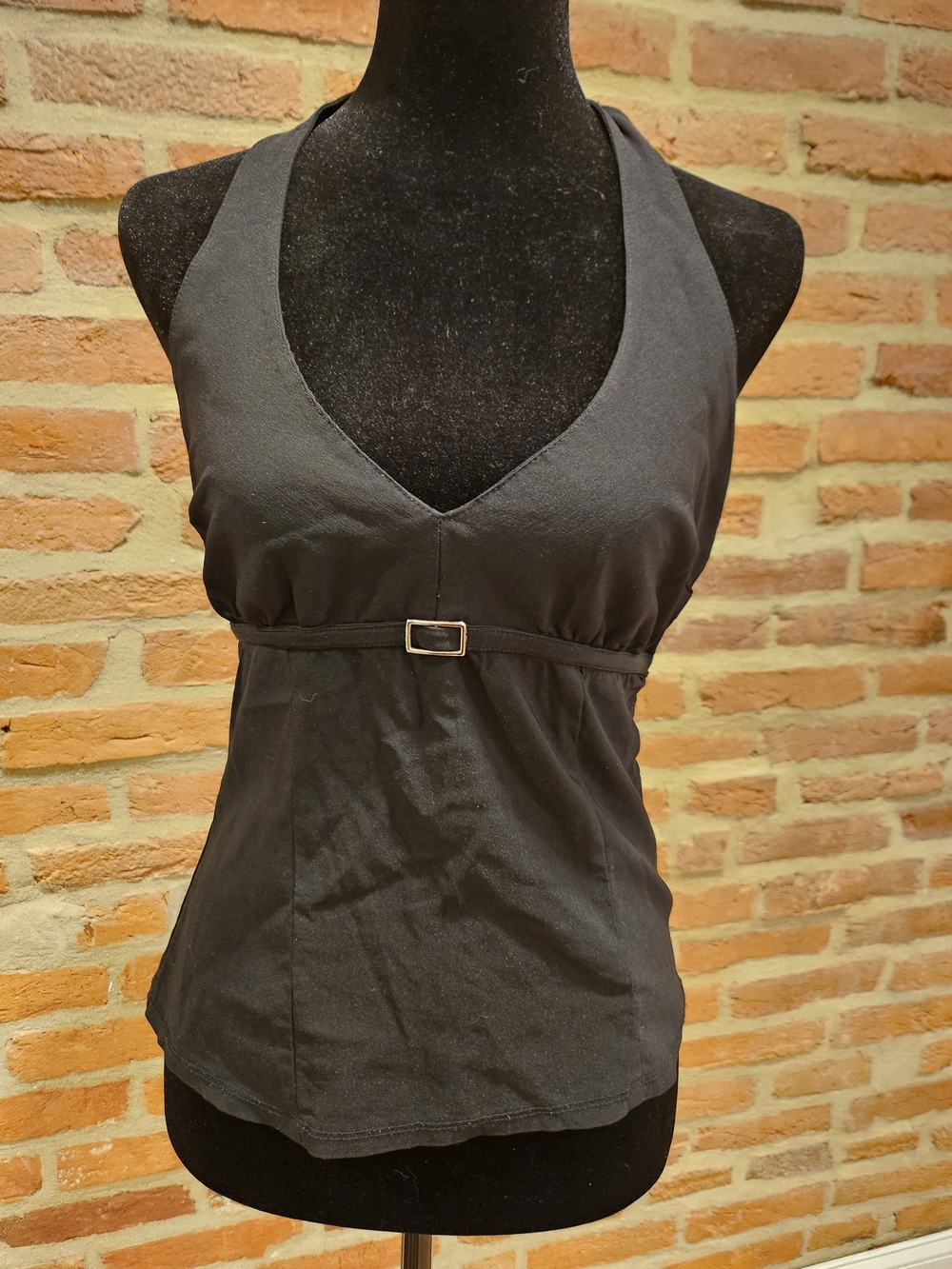 Forever 21 Black Halter Camisole with Front Buckle Detail